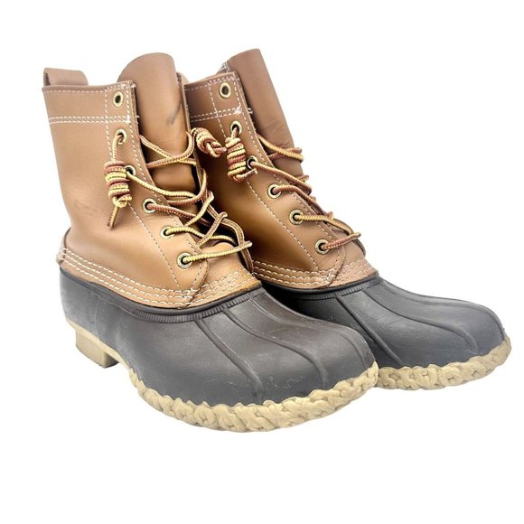 LL Bean Bean Boots Size 6 Brown Lace Up "Duck Boot" EUC - Picture 1 of 8